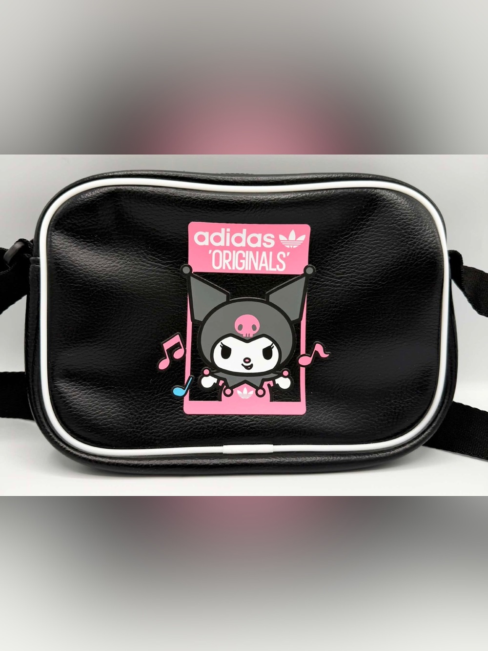 Adidas Originals x Hello Kitty Kuromi Small Item Bag Black Zip Pocket NEW